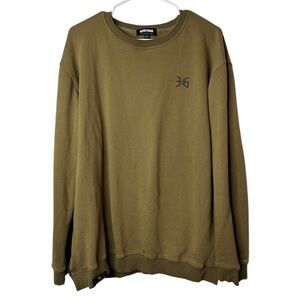 316 Collection Mens Olive Green Pullover Bible Verse Hoodie Size Xl Bleach Stain